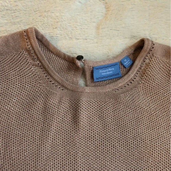 SimplyVera Vera Wang Blush Sparkle Tunic Sweater - Picture 2 of 6